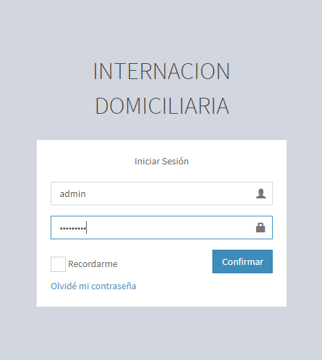 Internación Domiciliaria LOGIN